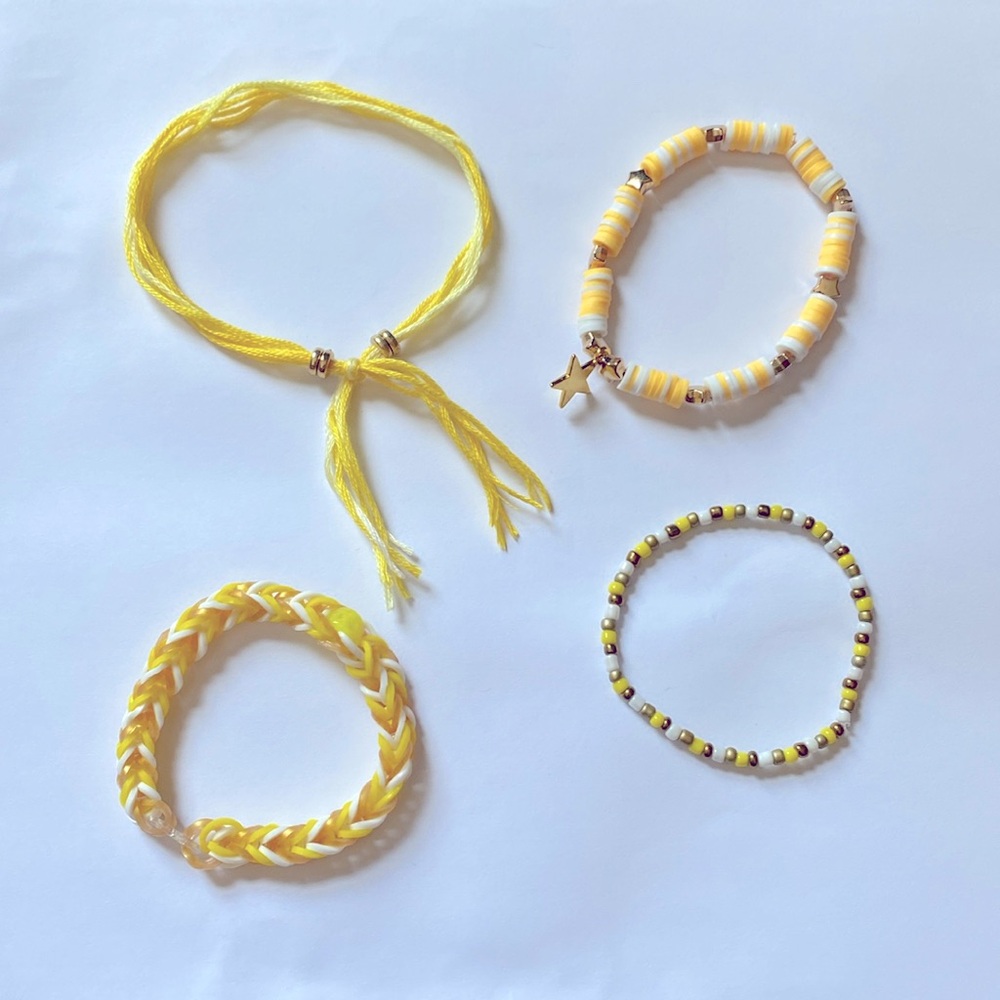 Hand Crafted Bracelets Yellow Star Set